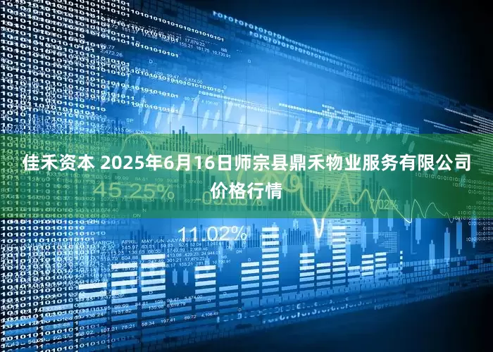 佳禾资本 2025年6月16日师宗县鼎禾物业服务有限公司价格行情